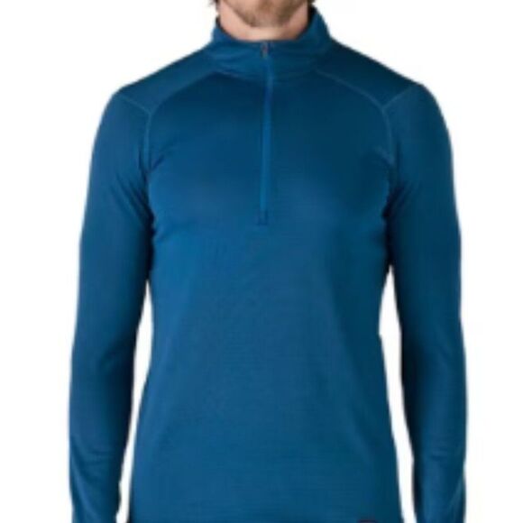 PATAGONIA Capilene Quarter Zip Long Sleeve Shirt Blue Size Medium - Picture 1 of 8